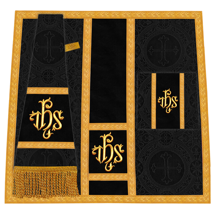 Fiddleback Vestment with Motif and woven Braided Trims