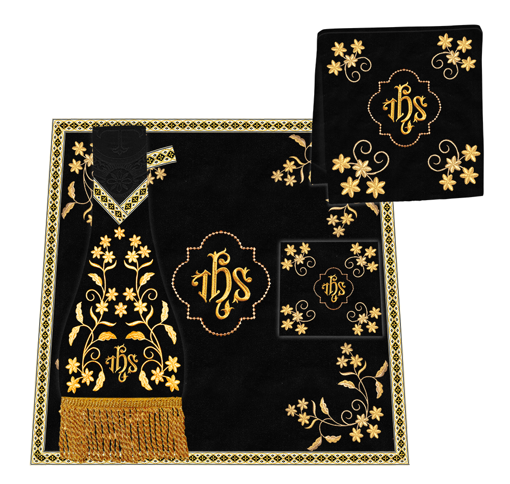 Gothic Chasuble Vestments With Floral Design and Trims