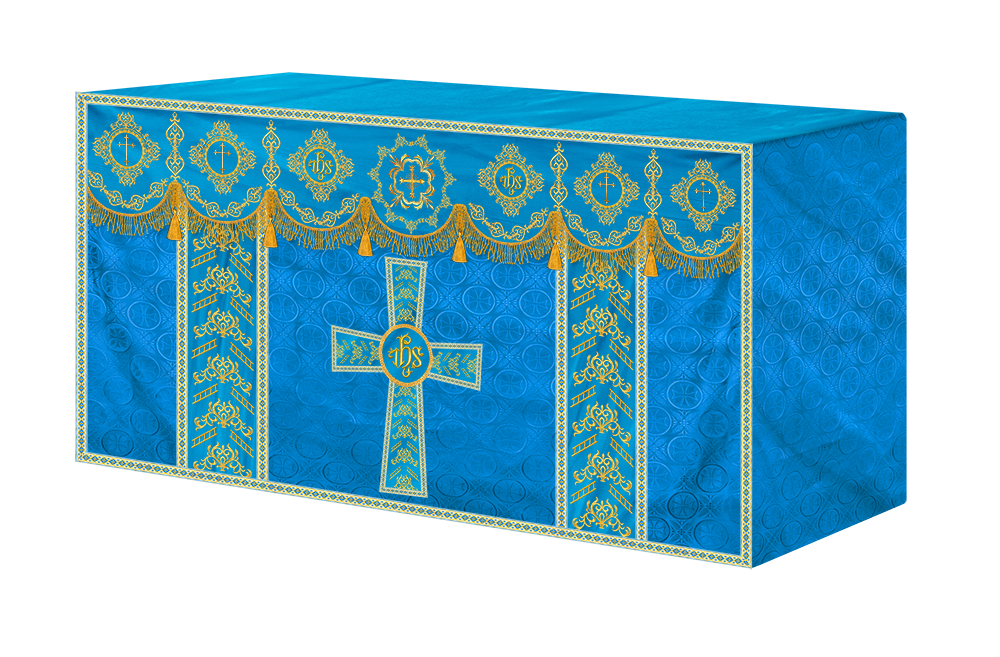 Elegant Altar Cloth with Intricate Orphrey Embroidery & Motif