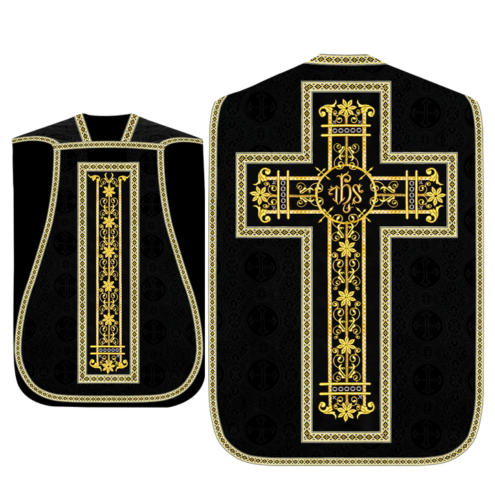 Roman Chasuble Vestment Enhanced With Orphrey and Trims