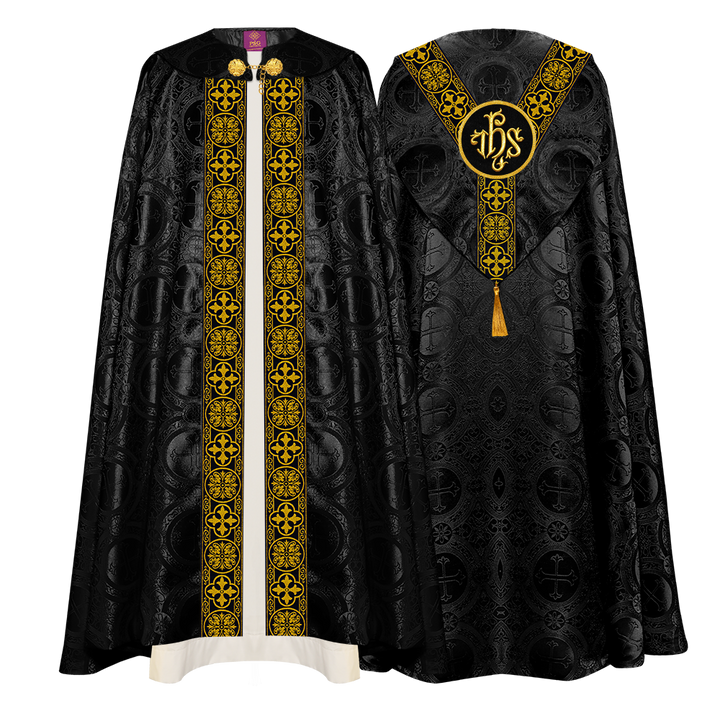 Gothic Cope Vestment with Y Type Braided Trims and Motifs