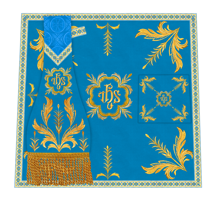 Altar Table Cloth with Fine Embroidered Trims & Spiritual Motifs