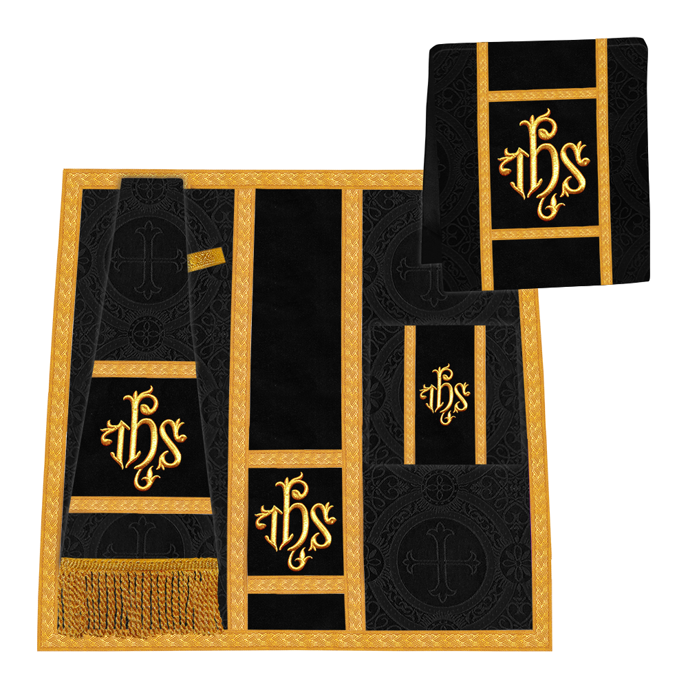 Gothic Cope Vestment with Cross Type Braided Motif