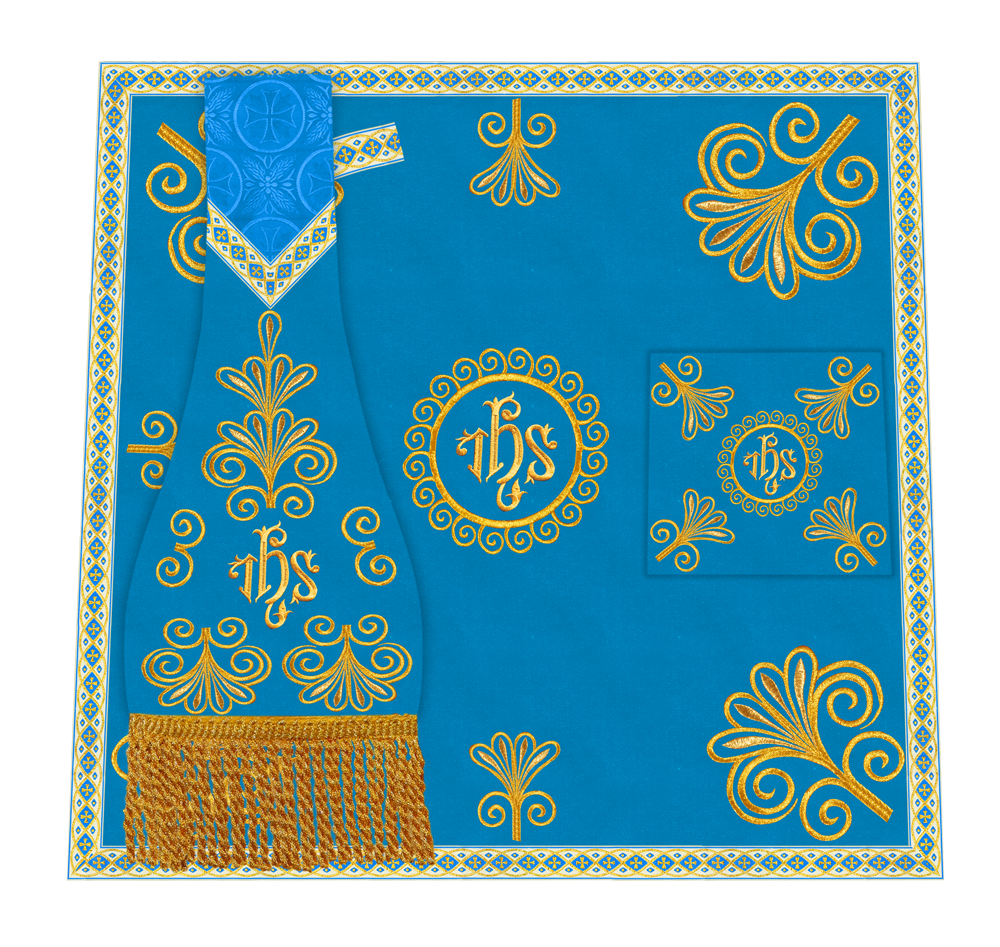 Elegant Church Mass Set with Embroidered Motifs