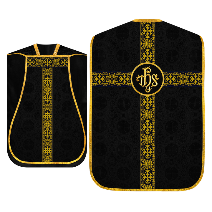 Fiddleback Vestment with Motif and woven Braided Trims