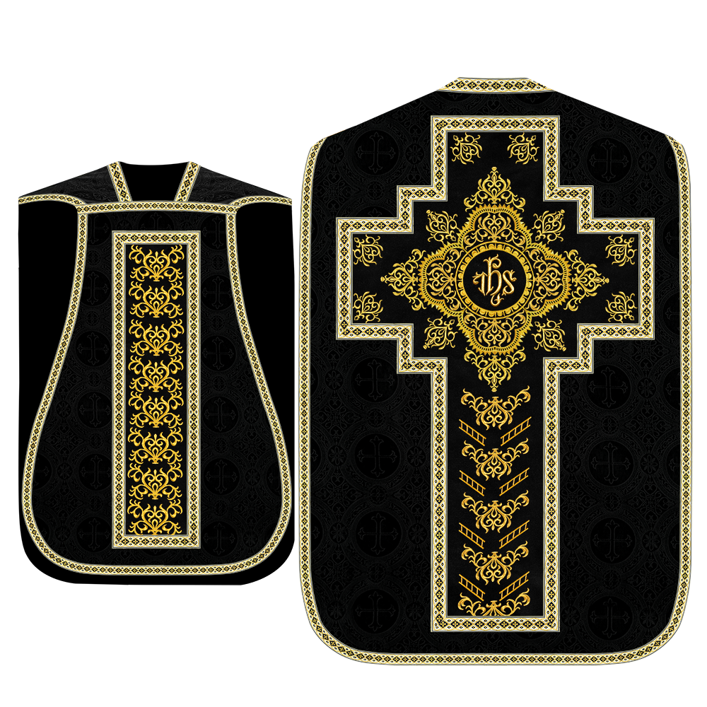 Traditional Fiddleback Vestment With Motifs and Trims