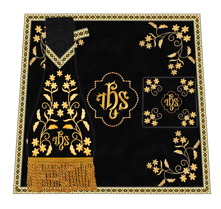 Borromean Chasuble Vestment Ornated With Floral Design and Trims