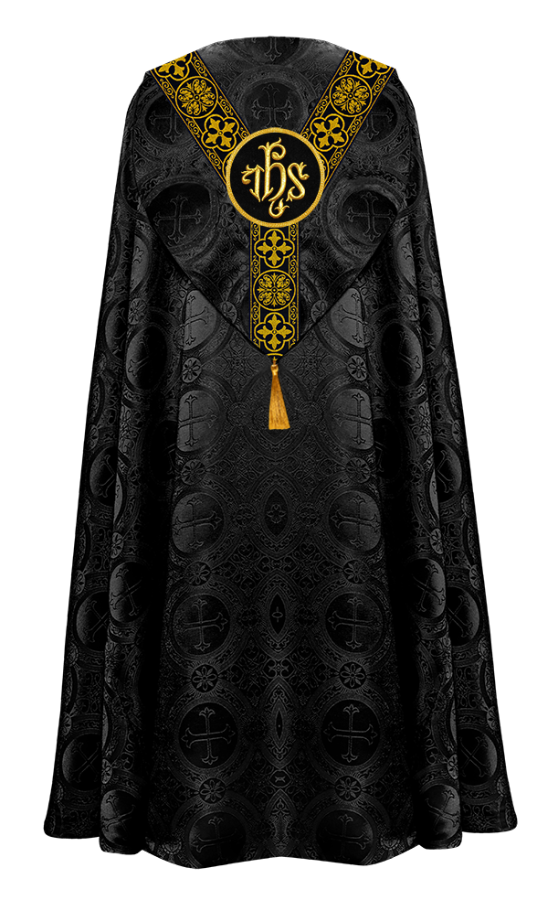 Gothic Cope Vestment with Y Type Braided Trims and Motifs