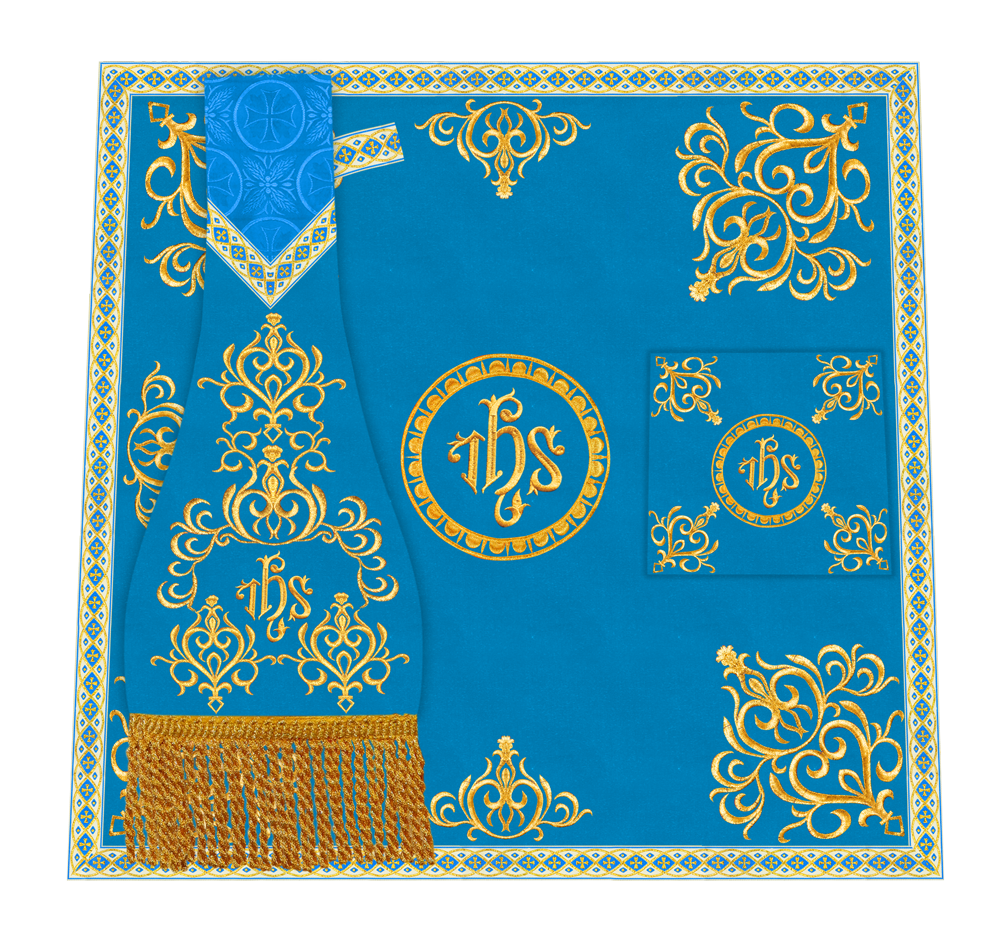 Liturgical Mass Set with Ornate Embroidery and Motif