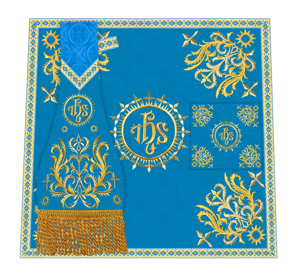 Elegant  church mass set with Embroidered Motif