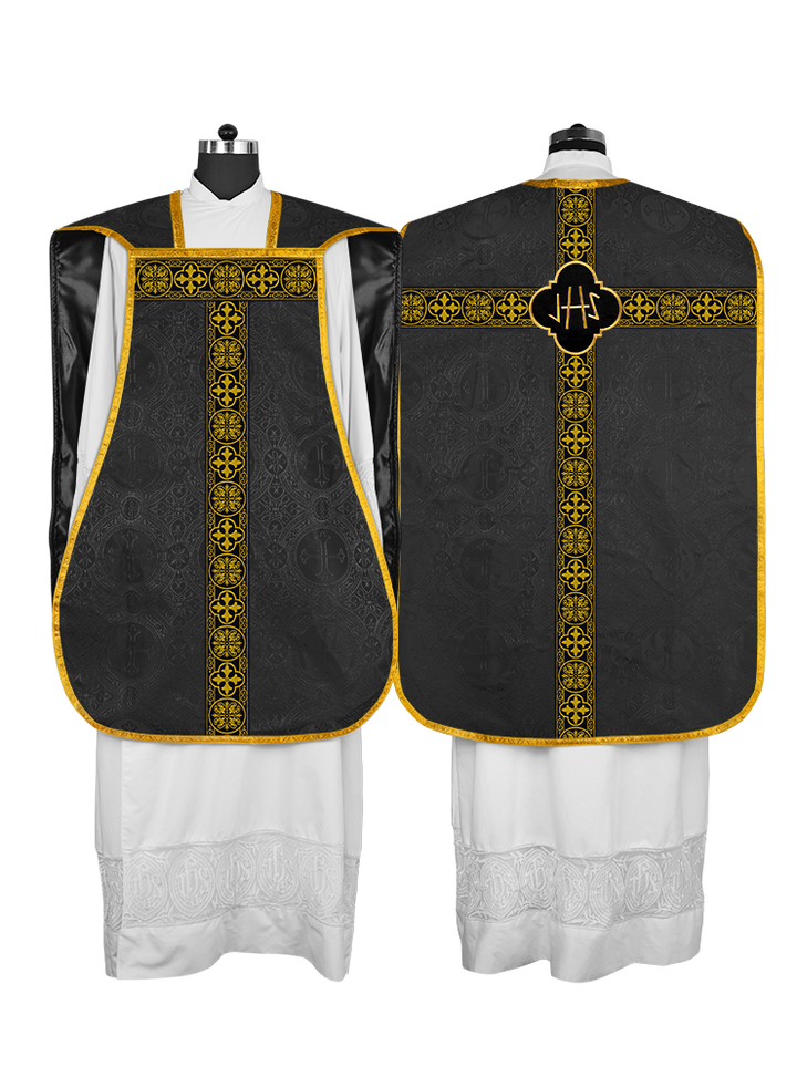 Roman Chasuble Fiddleback with Braided Trims