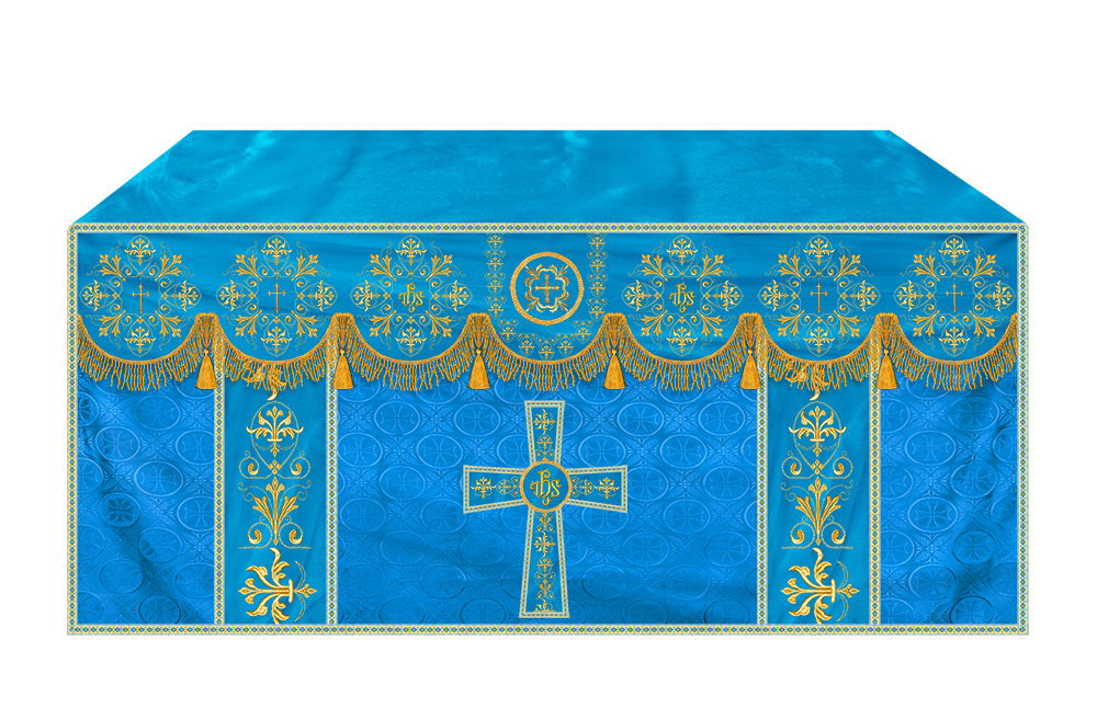 Embroidered Liturgical Church Altar Cloth with Spiritual Motif