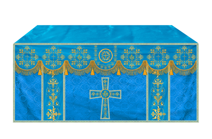 Embroidered Liturgical Church Altar Cloth with Spiritual Motif