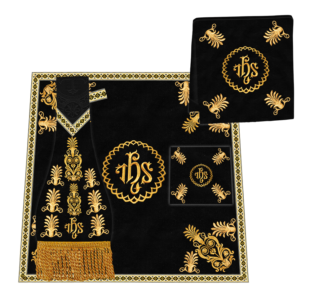 Gothic Chasuble Vestments With Ornate Braids and Trims