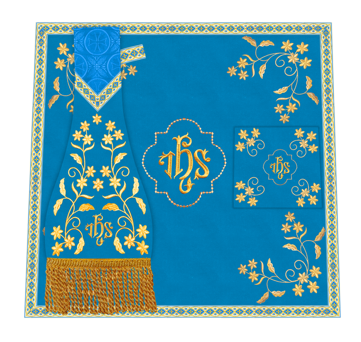 Elegant Embroidered Altar Cloth with Decorative Trim