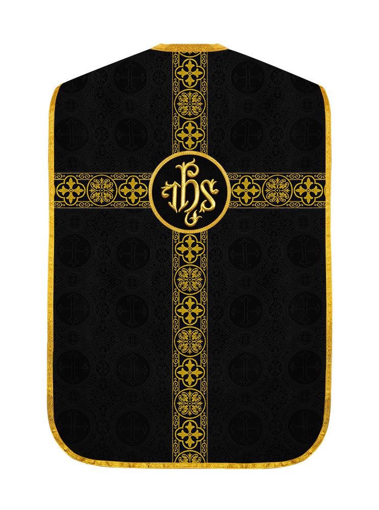 Fiddleback Vestment with Motif and woven Braided Trims