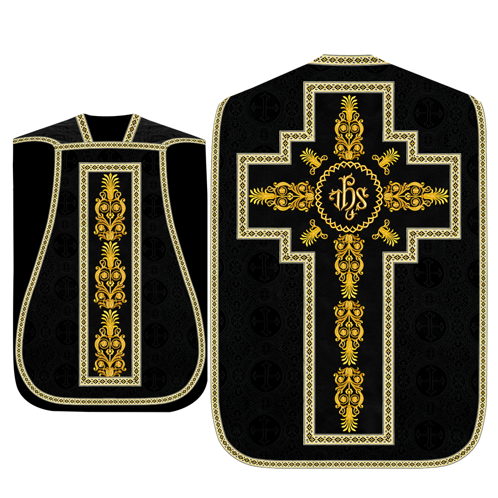 Roman Chasuble Vestments Adorned With Trims