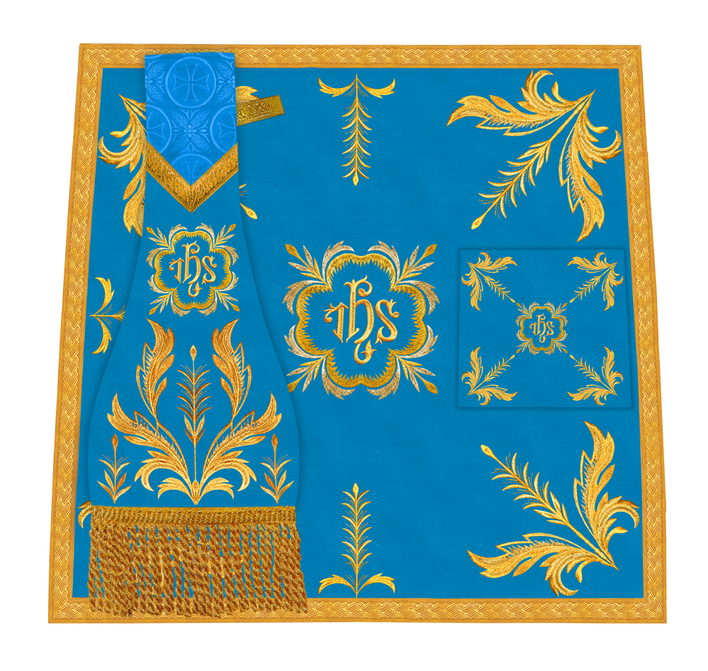 Altar Mass Set Adorned with Ornate Embroidery and Motif