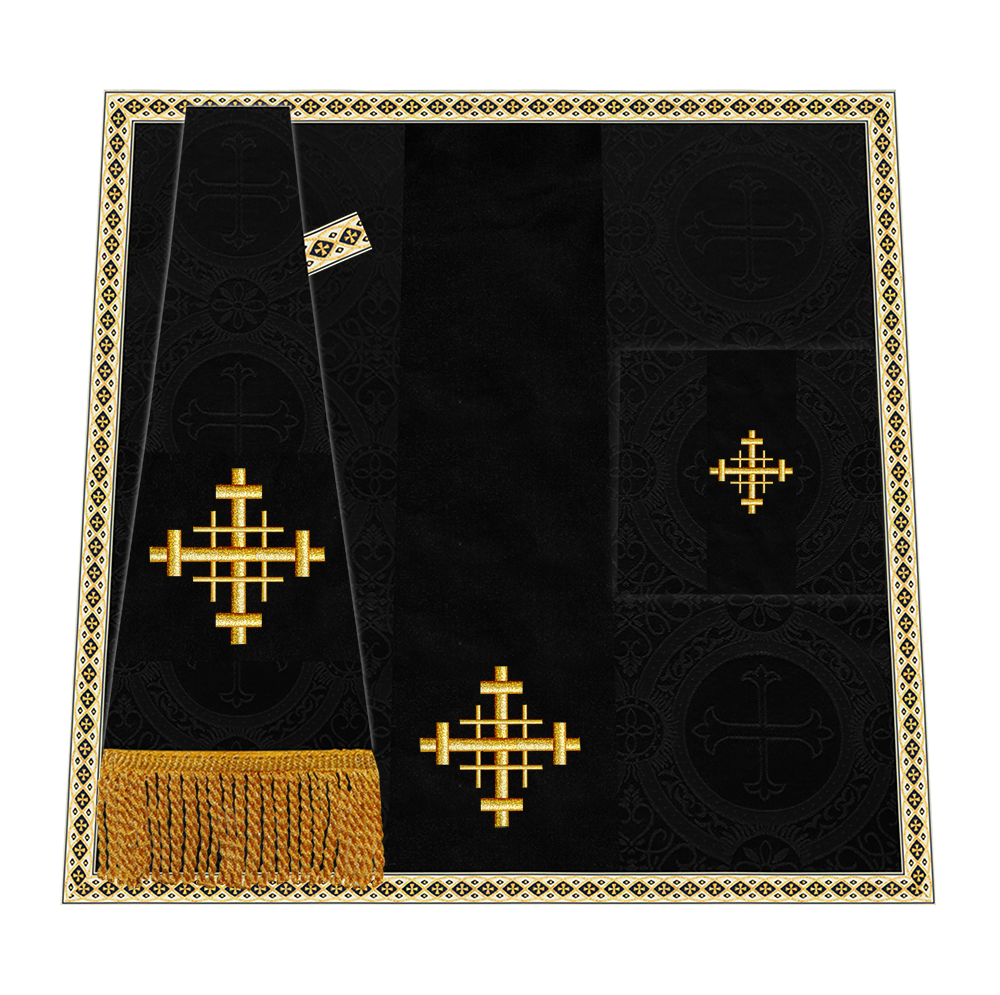 Liturgical Cross Embroidered Mass Set and braided trims