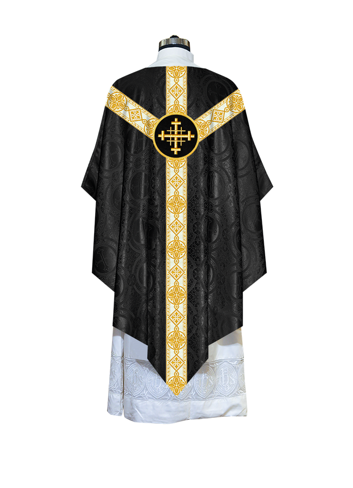 Traditional Pugin Style Chasuble Adorned with White Braids