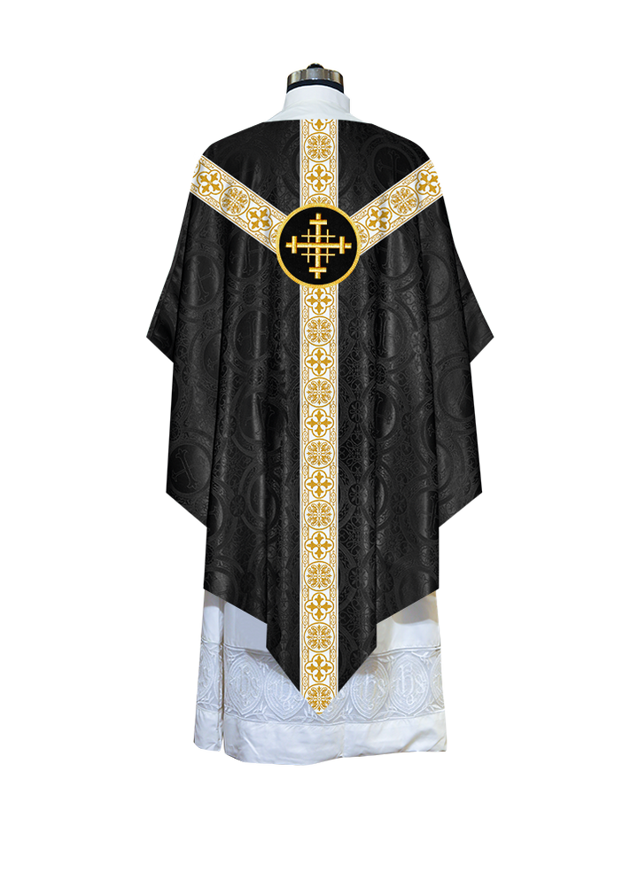 Traditional Pugin Style Chasuble Adorned with White Braids