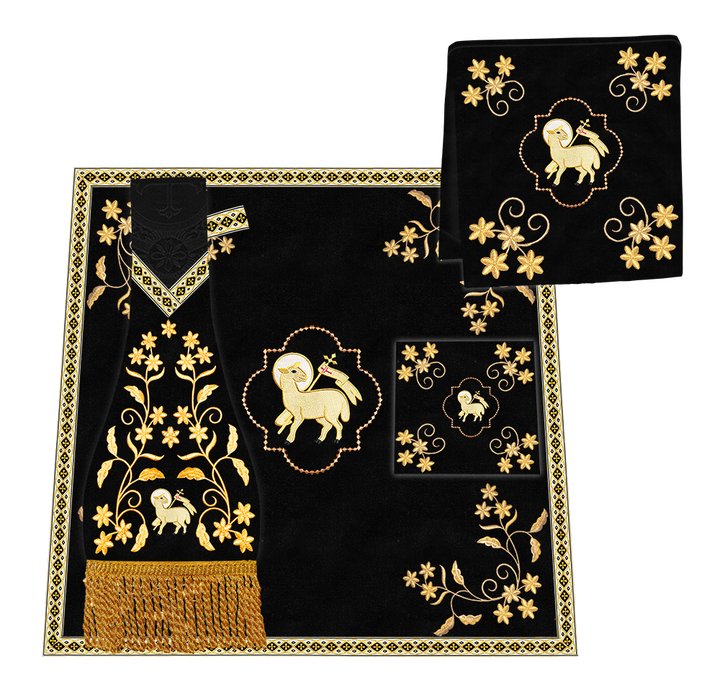 Borromean Chasuble Vestment Ornated With Floral Design and Trims