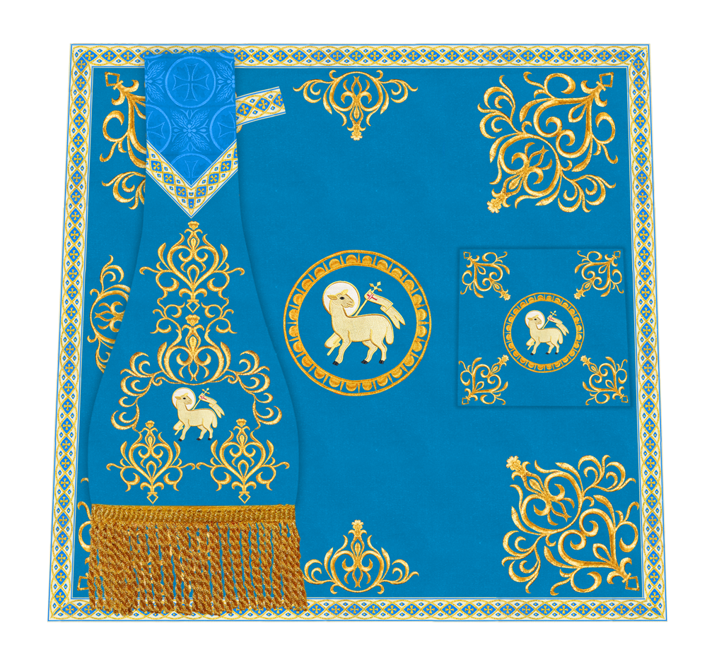 Elegant Altar Cloth with Intricate Orphrey Embroidery & Motif