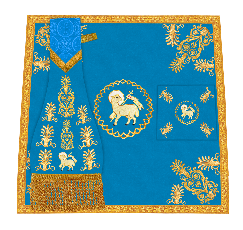 Liturgical Church Mass Set with Ornate Embroidered Details