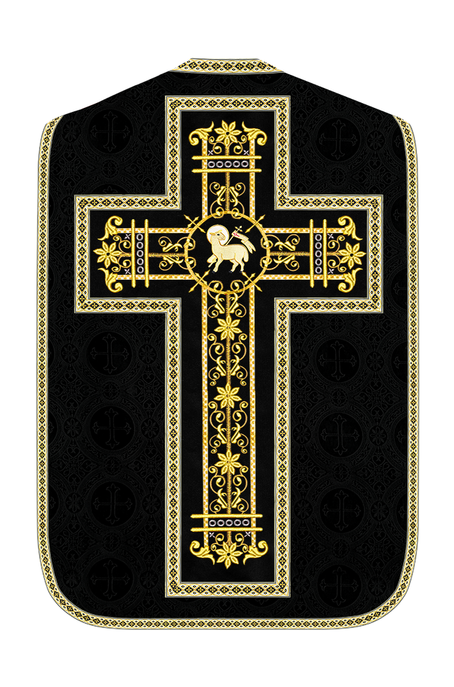 Roman Chasuble Vestment Enhanced With Orphrey and Trims