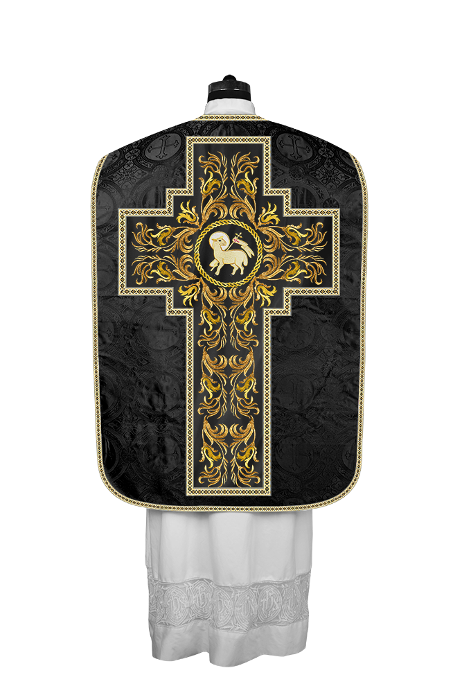 Roman Chasuble Vestment With Woven Braids and Trims