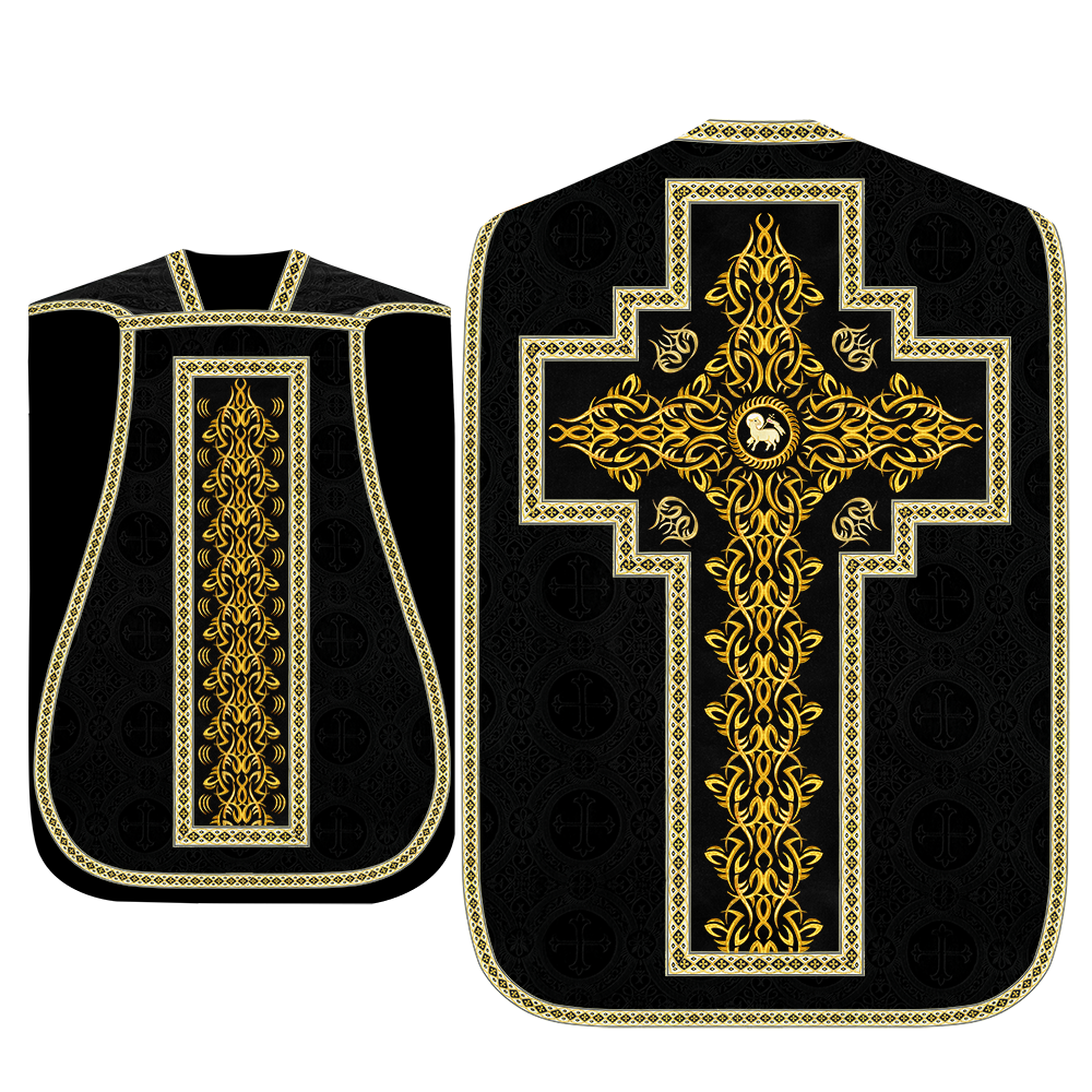 Roman Fiddleback Chasuble With Enhanced Embroidery  & trims