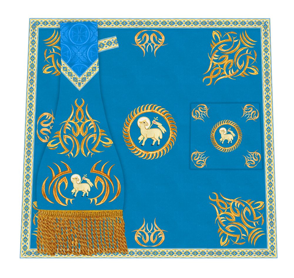 Ornate mass Set with Embroidered trims and motif