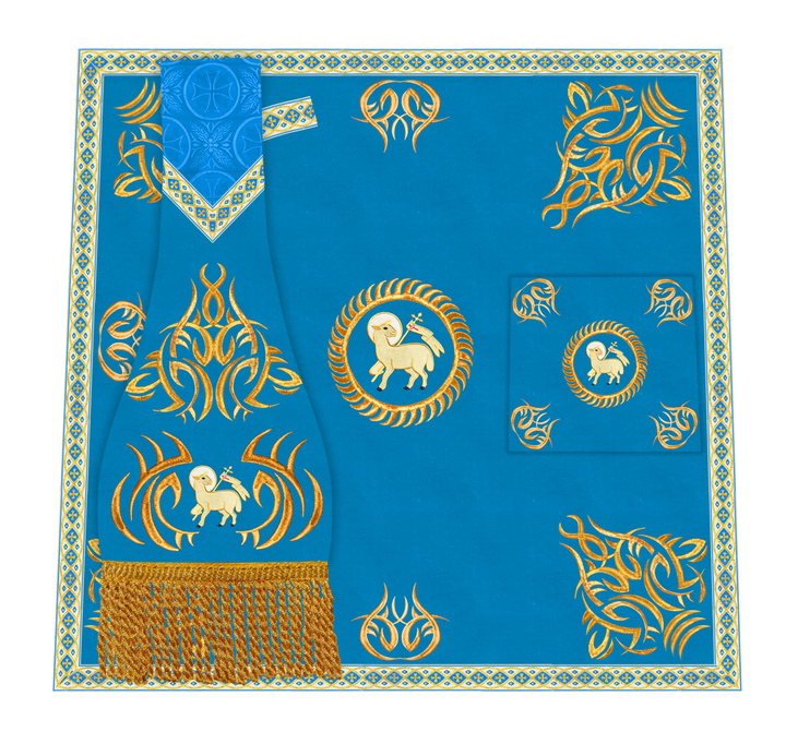 Ornate mass Set with Embroidered trims and motif