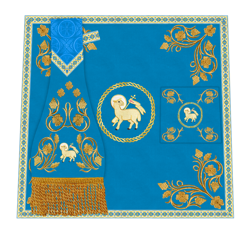 Elegant Embroidered Mass Set with Grapes Design