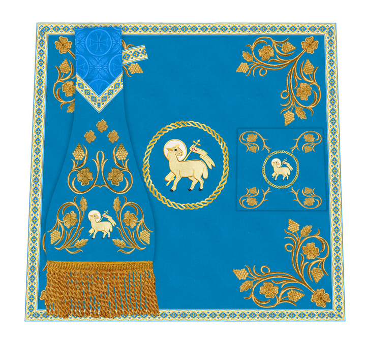 Elegant Embroidered Mass Set with Grapes Design