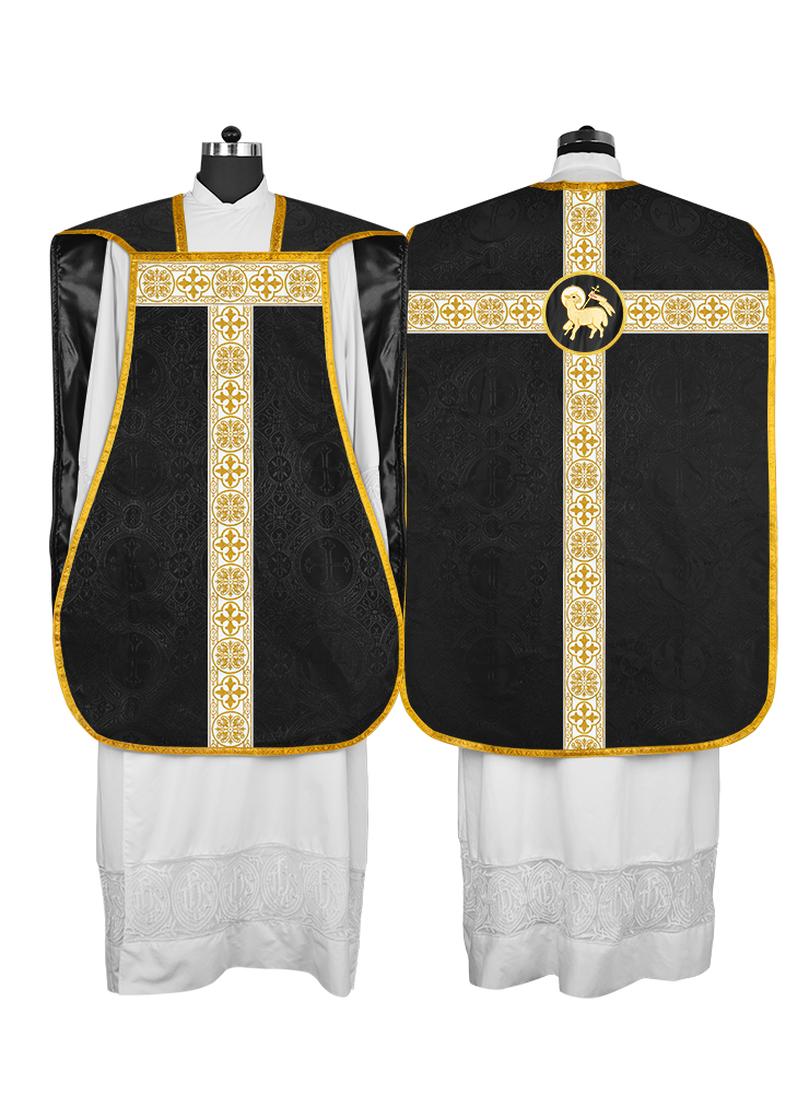 Casulla católica romana con motivo espiritual 