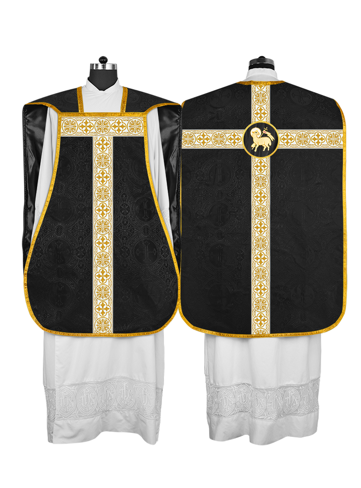 Casulla católica romana con motivo espiritual 