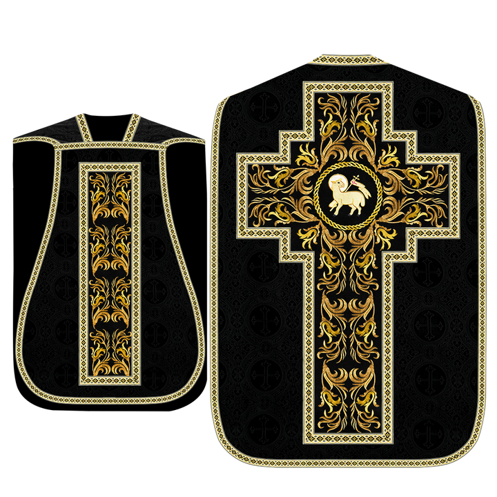 Roman Chasuble Vestment With Woven Braids and Trims