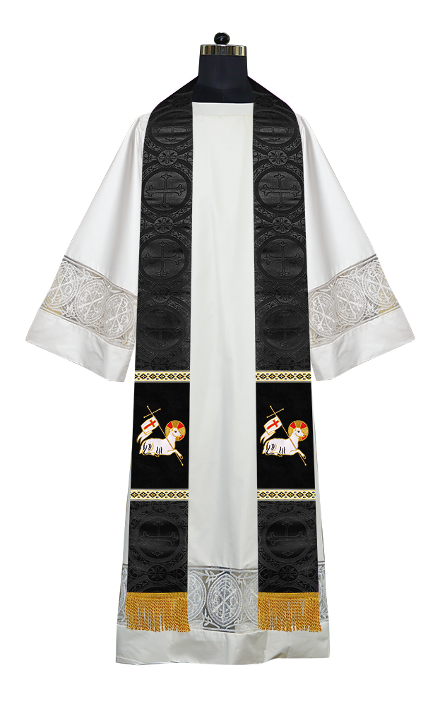 Embroidered LAMB Liturgical Clergy stole