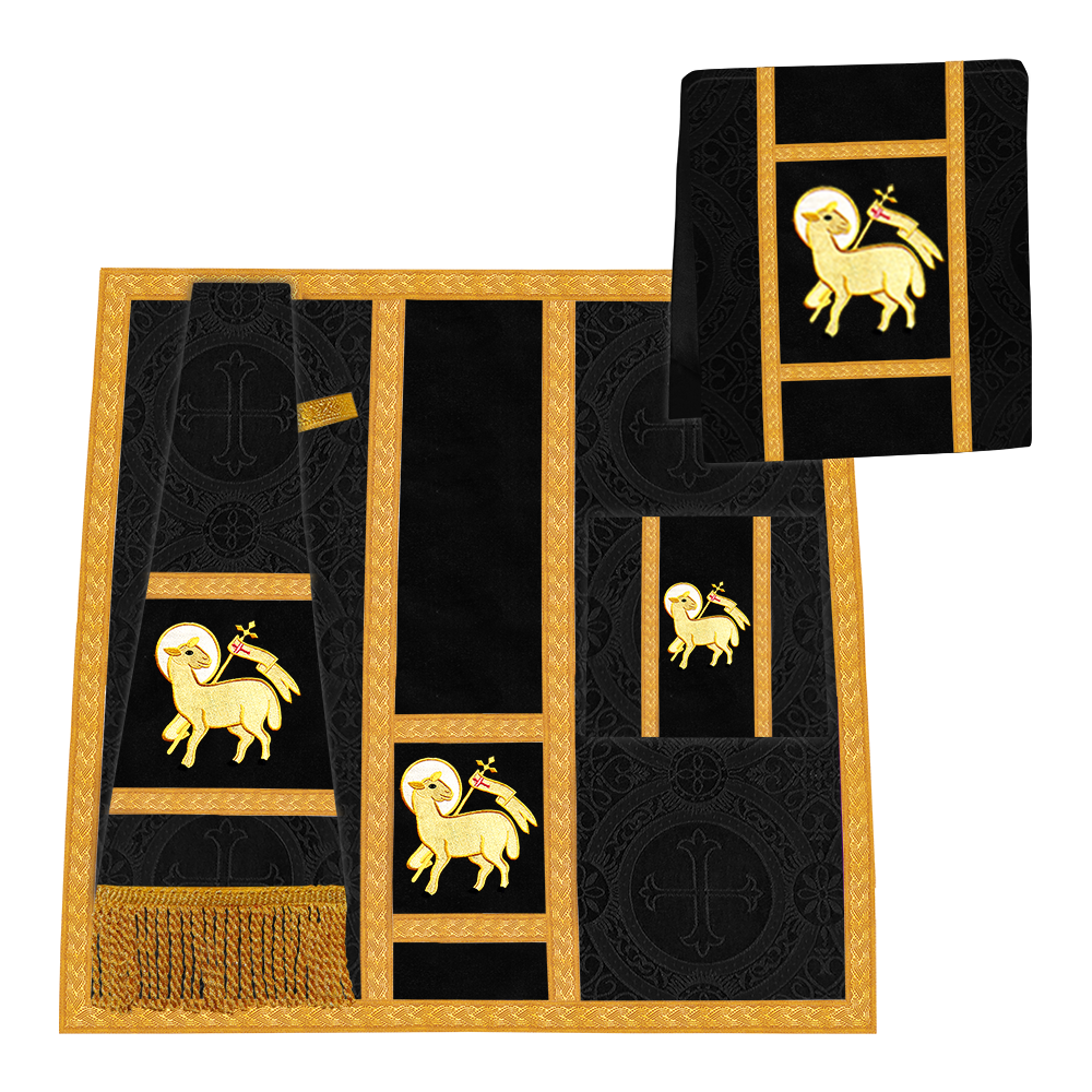 Casulla católica romana con motivo espiritual 