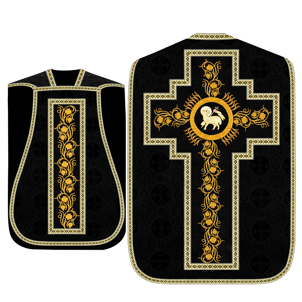 Roman Chasuble Vestment With Grapes Embroidery and Trims