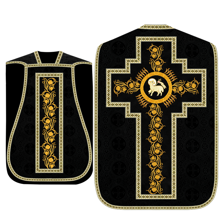 Roman Chasuble Vestment With Grapes Embroidery and Trims