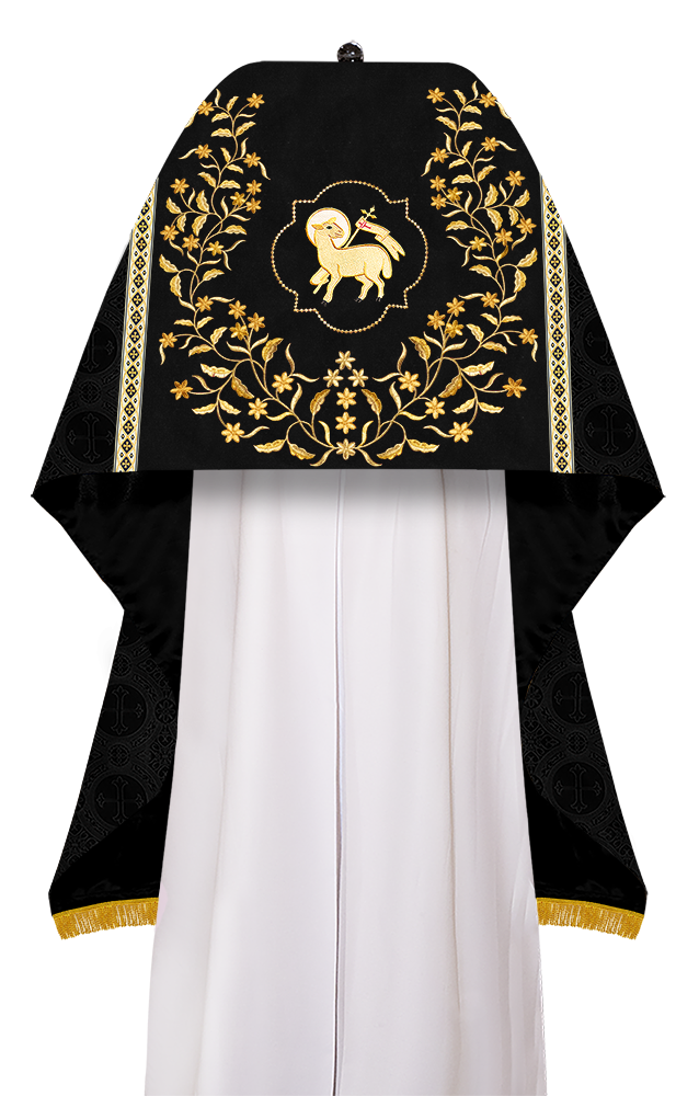 Humeral Veil Vestment with Floral Embroidered Trims