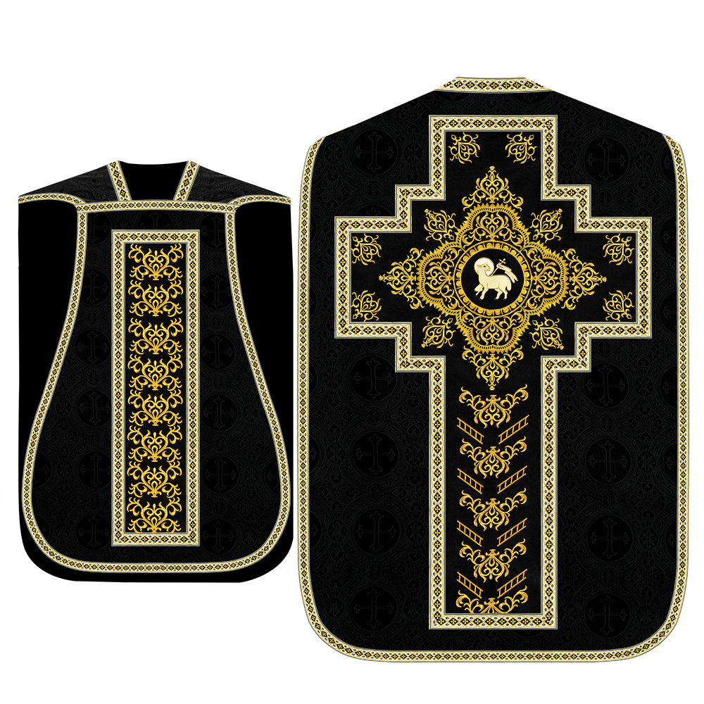 Traditional Fiddleback Vestment With Motifs and Trims