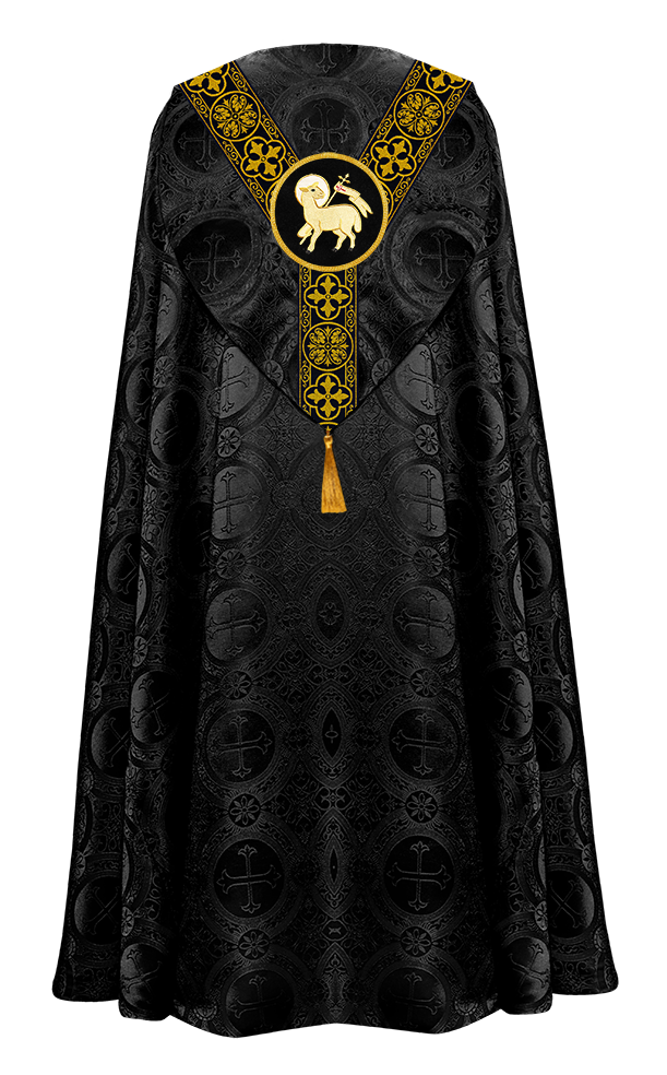 Gothic Cope Vestment with Y Type Braided Trims and Motifs