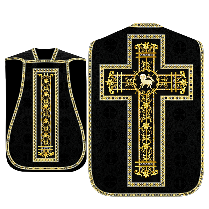 Roman Chasuble Vestment Enhanced With Orphrey and Trims