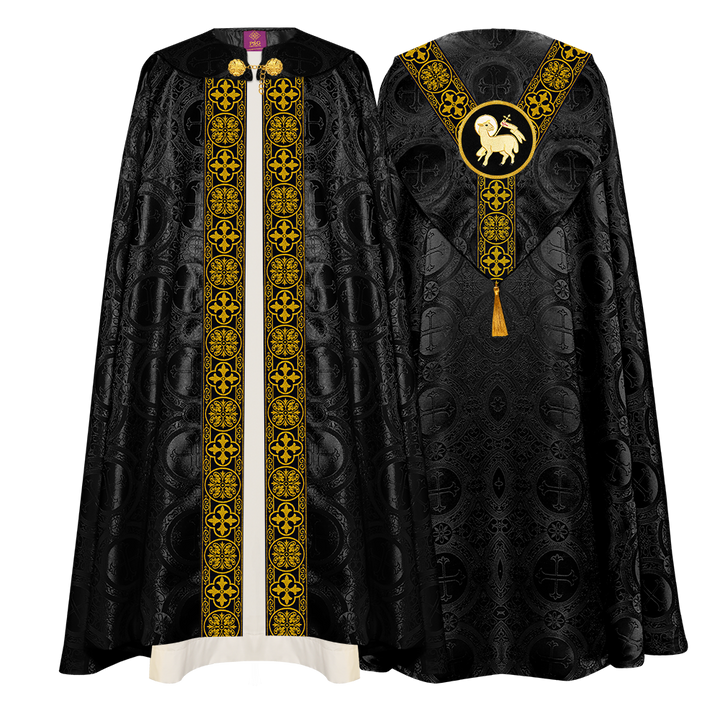 Gothic Cope Vestment with Y Type Braided Trims and Motifs