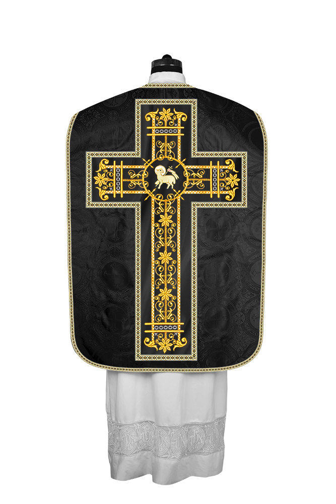 Roman Chasuble Vestment Enhanced With Orphrey and Trims