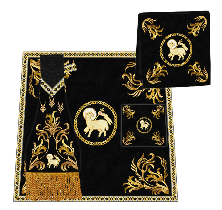 Gothic Chasuble Vestments With Ornate Embroidery And Trims