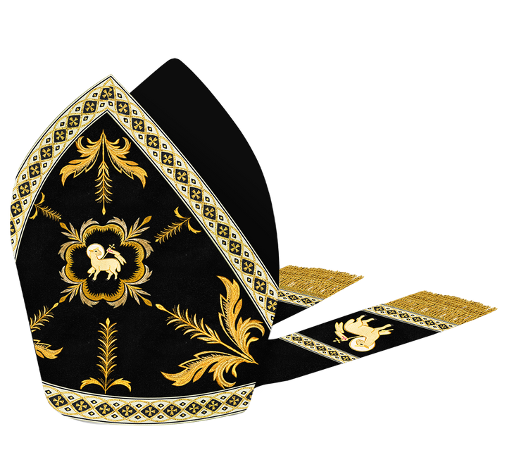 Mitre with Adorned Embroidery Motif and Trims